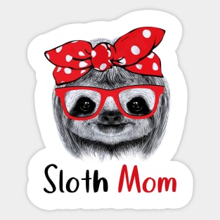 Sloth Mom With Dot Turban Sticker